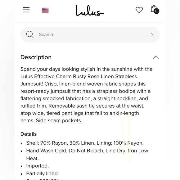 NWT Lulus Linen Strapless Jumpsuit with pockets NEVER WORN - Picture 11 of 11